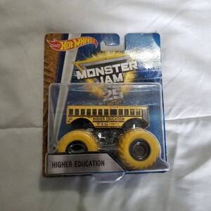 25 Years Hot Wheels Monster Jam Higher Education Monster Truck School Bus New